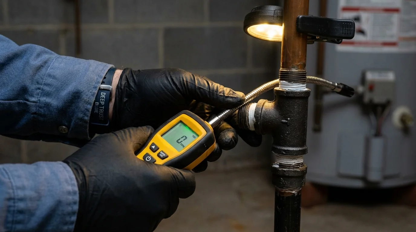 Gas leak detection with electronic sniffer by Johns Plumbing LLC in Crested Butte